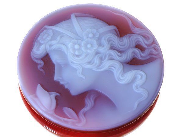 ジュエリー お洒落な貴婦人の彫刻 レッドストーンカメオルース 50.4ｍｍ×50.3ｍｍ w5688v 送料無料