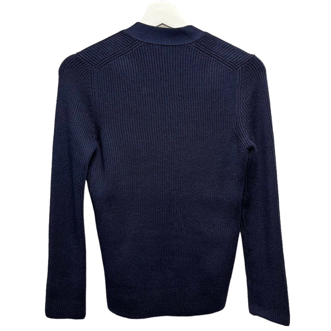 HERMES エルメス シルク混ディープVネックネックニットセーター 36 ネイビー 3472
