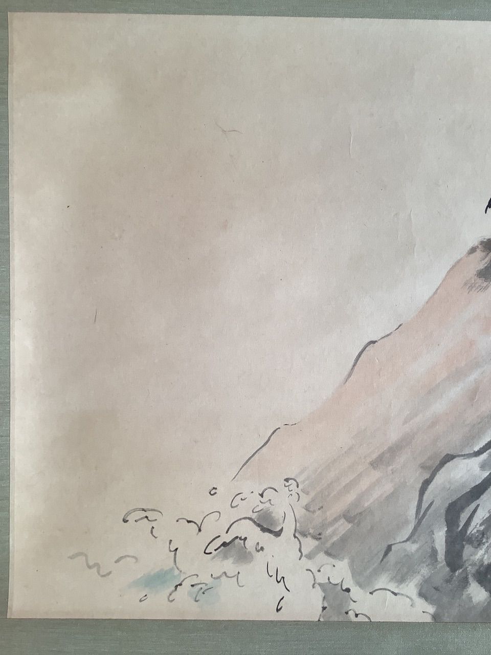 掛軸M010[川合玉堂 水墨山水]紙本 工芸画 日本画 花鳥画 帝室