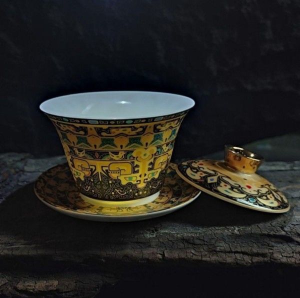 中国茶器 饕餮三才蓋碗 茶器 茶道具 煎茶器 新品未使用 新品】中国茶器 饕餮三才蓋碗 茶器 茶道具 煎茶器 - メルカリ