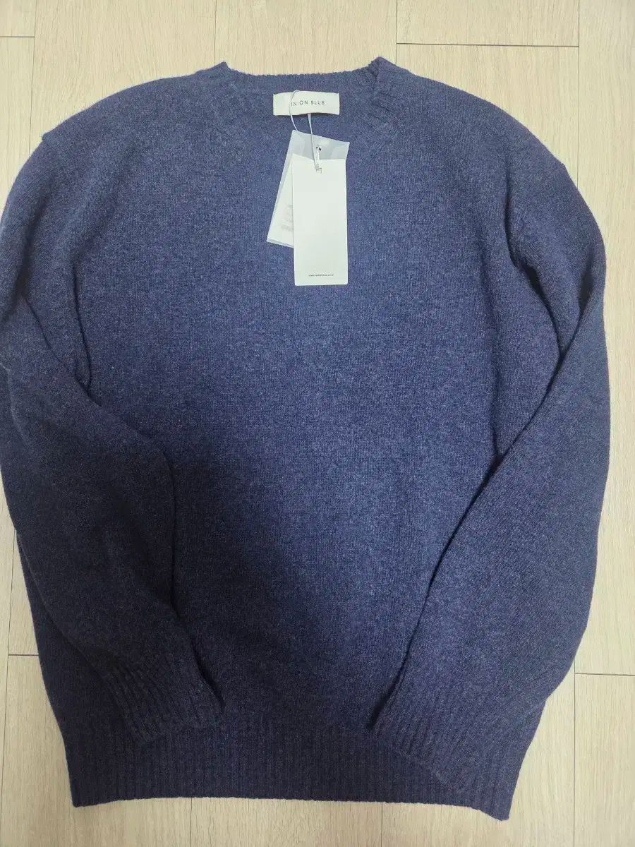 L YUNION BLUE(ユニオンブルー) カシミア ウール クルーネック ニット セーター メランジェ ネイビー