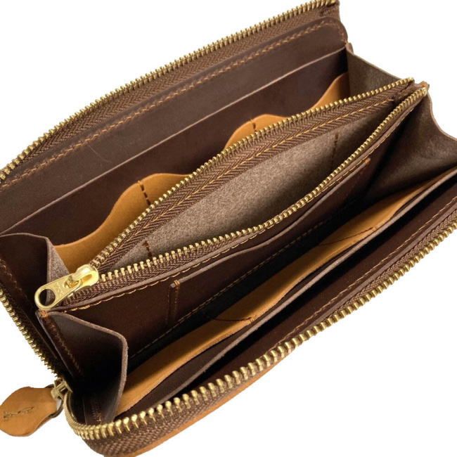 グリーン 栃木レザー ベリー L字 長財布 23612 日本製 本革 メンズ  