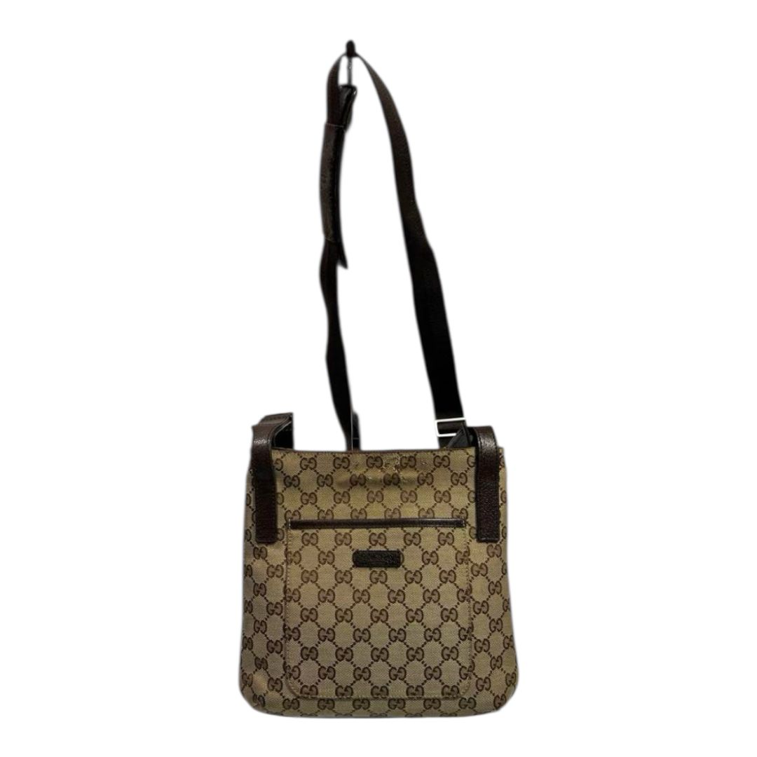グッチ GUCCI GGキャンバス レザー GG柄 革ロゴ 型押しロゴ ショルダー バッグ 斜め掛け サコッシュ ポーチ メッセンジャー 男女兼用 ユニセックス