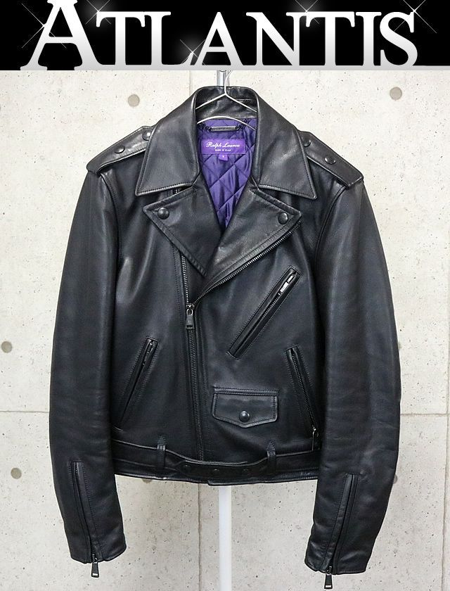 銀座店 ラルフローレンパープルレーベル ライダースレザー sizeS 87960
