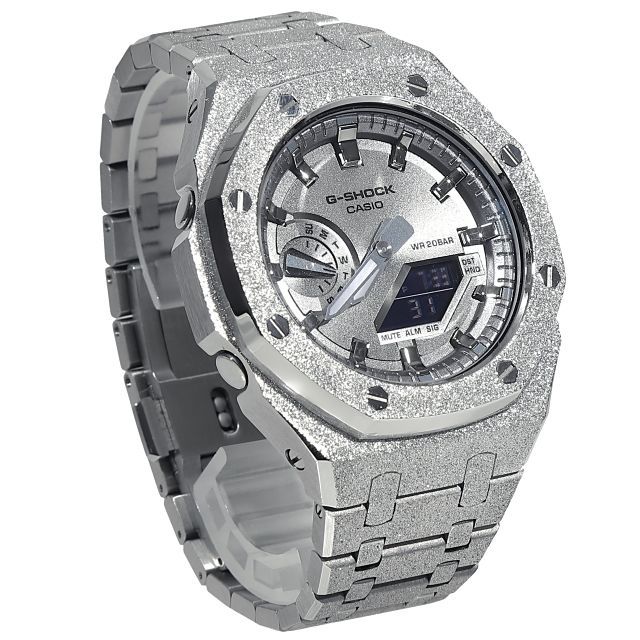 G-SHOCK GA2100 フロステッド カスタム カシオーク シルバー文字盤