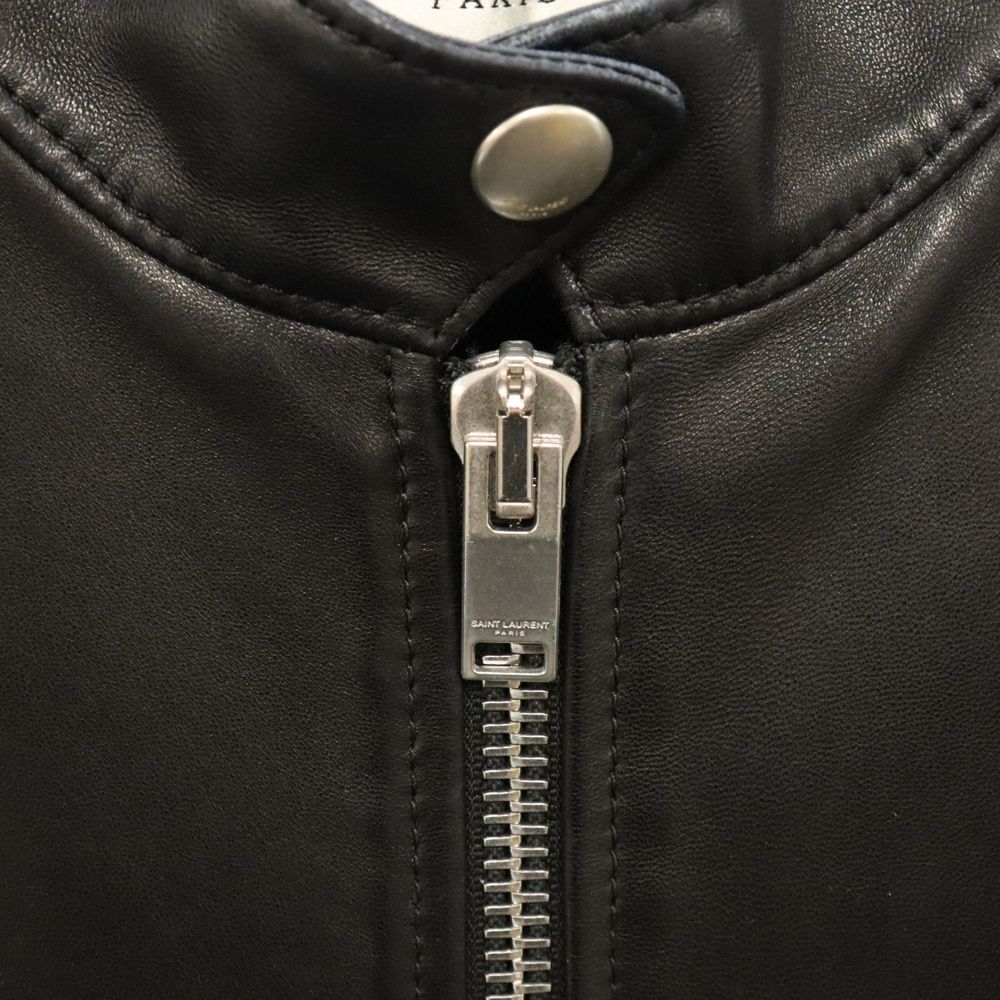SAINT LAURENT ブラック レザー シングルライダース 44 SAINT LAURENT ブラック レザー シングルライダース キース44