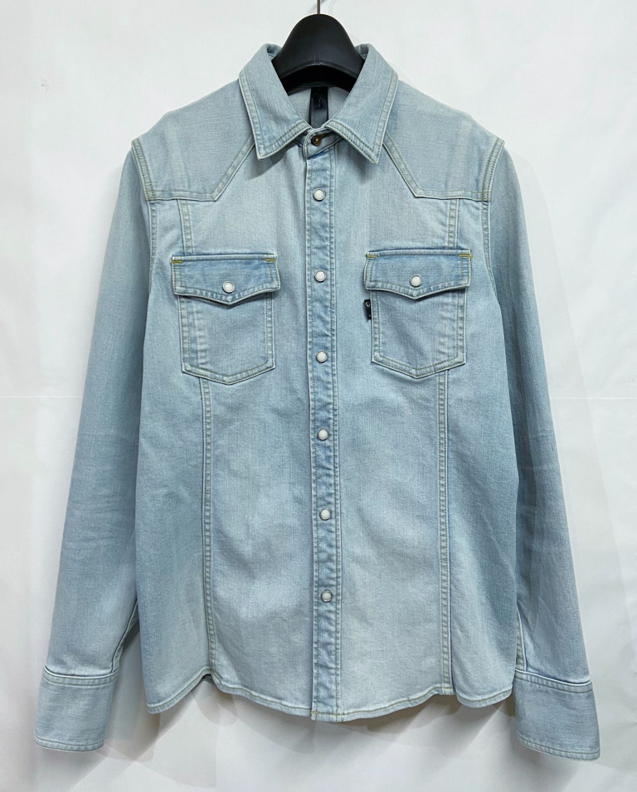 wjk｜ダブルジェーケー super denim western(USED加工) デニム ウエスタンシャツ