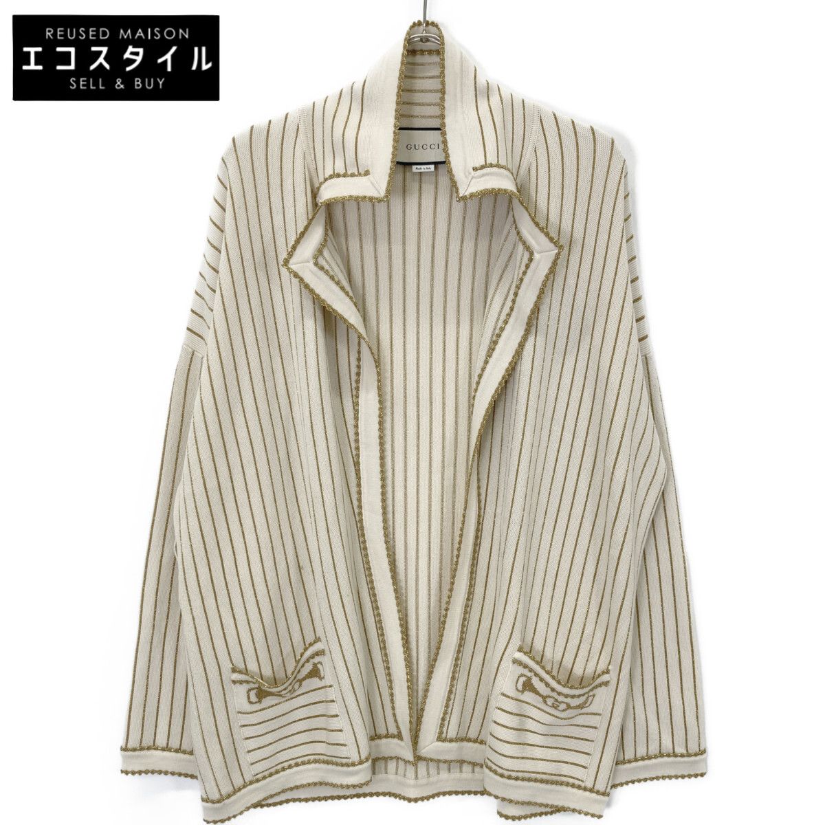 GUCCI グッチ 599176 XKA3T ﾒﾀﾘｯｸｽﾄﾗｲﾌﾟｶｰﾃﾞｨｶﾞﾝ S