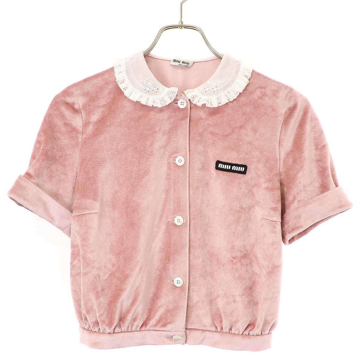 miu miu ミュウミュウ 21SS ラウンドレースカラー ベルベット