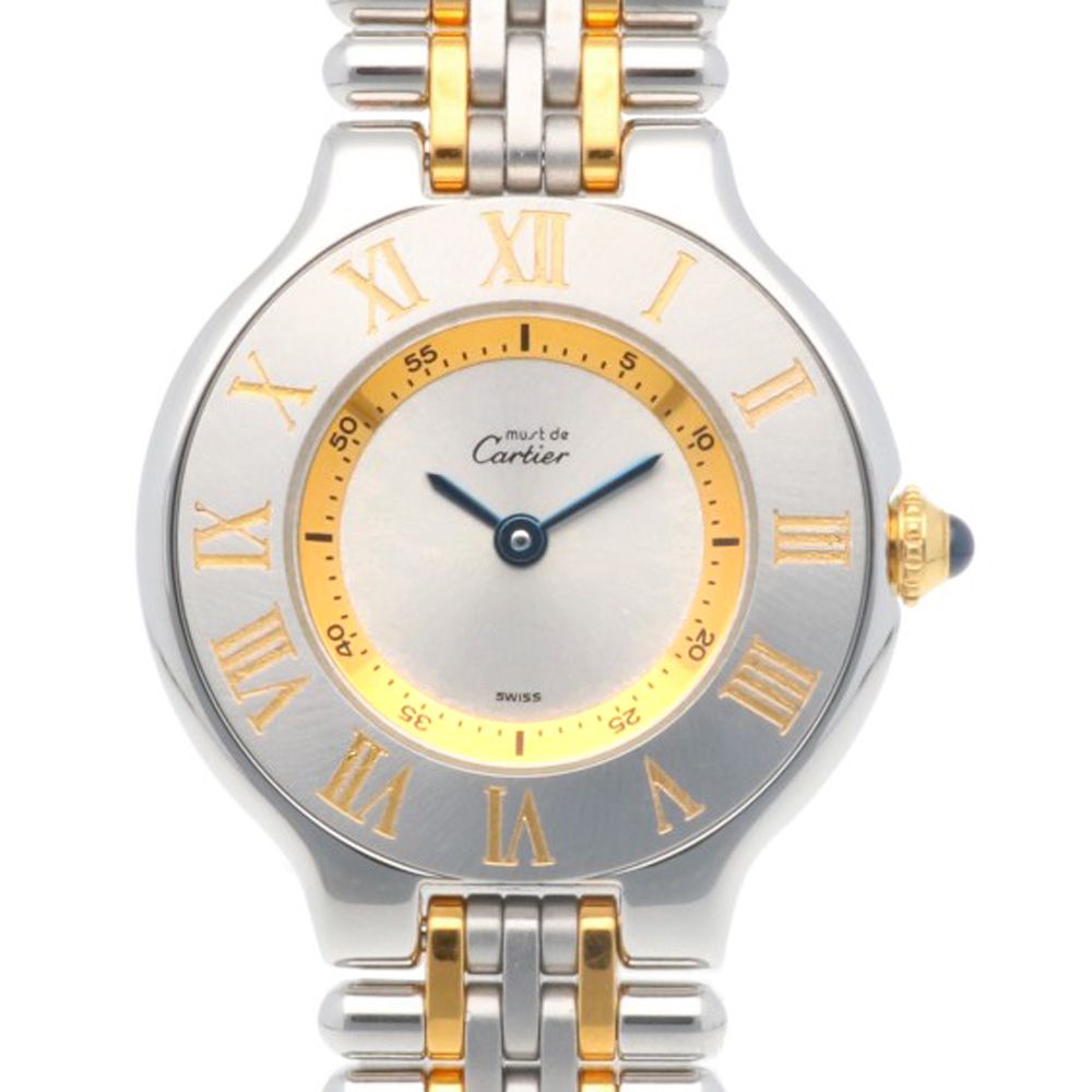 カルティエ マスト21 腕時計 時計 ステンレススチール 1340 クオーツ レディース 1年保証  CARTIER  中古 カルティエ