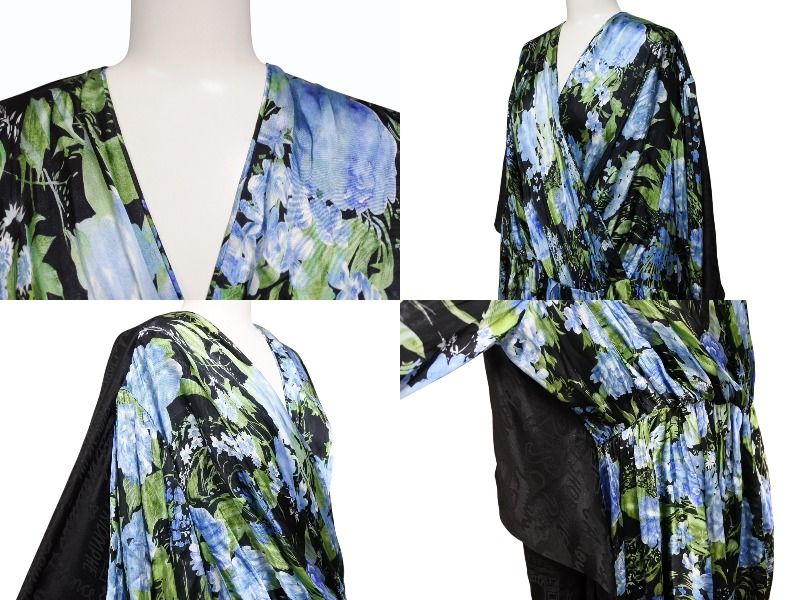  バレンシアガ ワンピース 花柄 575428 イタリア製 レーヨン シルク ブラック マルチ サイズ40 4 b 003883 その他 その他