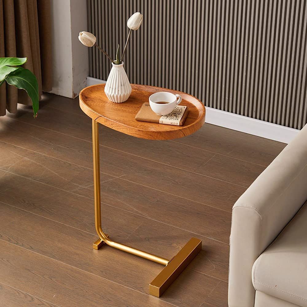 【人気商品】おしゃれ カフェテーブル ベッド 北欧 北欧 テーブル コーヒーテーブル ソファー お茶テーブル 70cm (45*30*60 60cm ミニテーブル ウッド色天板 ナイトテーブル 黄フレーム) サイドテ