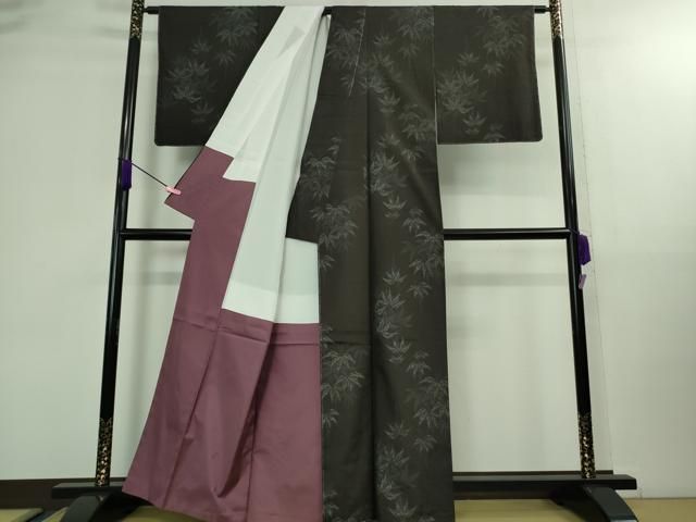 平和屋着物 上 本場大島紬 手織 笹文 黒地 久野織物謹製 証紙付き ♥ DZAB0116kh5 WWW_MORNINGWALKER_COM