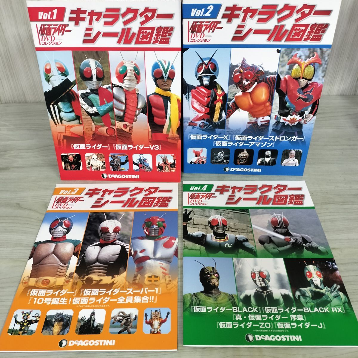 仮面ライダーDVDコレクション キャラクターシール図鑑セット DVDコレクション 仮面ライダー 冊子全98冊揃い DVD欠(1~15