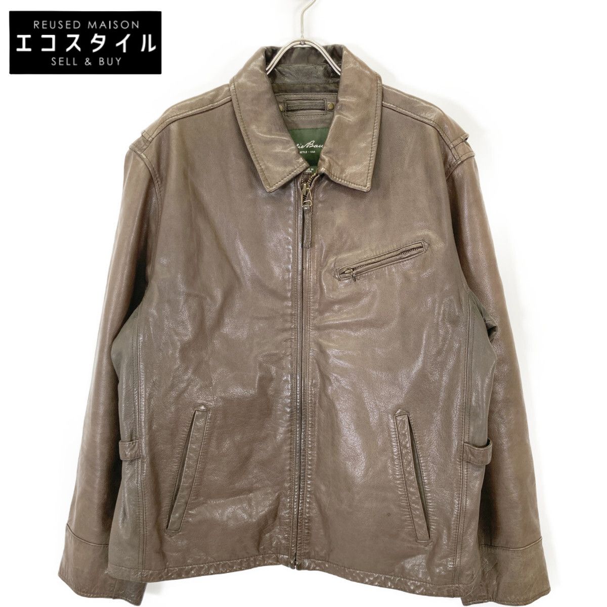 Eddie Bauer レザージャケット 80'S EDDIE BAUER Leather Down Jacket M/BLACK 80年代 エディ