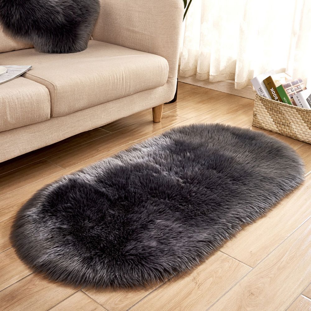 ダークグレー  70×150cm  フロアマット pkyh70150 ラグマット 北欧 シャギーラグ 洗える ラグ マット ファーマット フロアマット カーペット 絨毯 フェイクファー ウォッシャブル 敷物 長毛 長い 