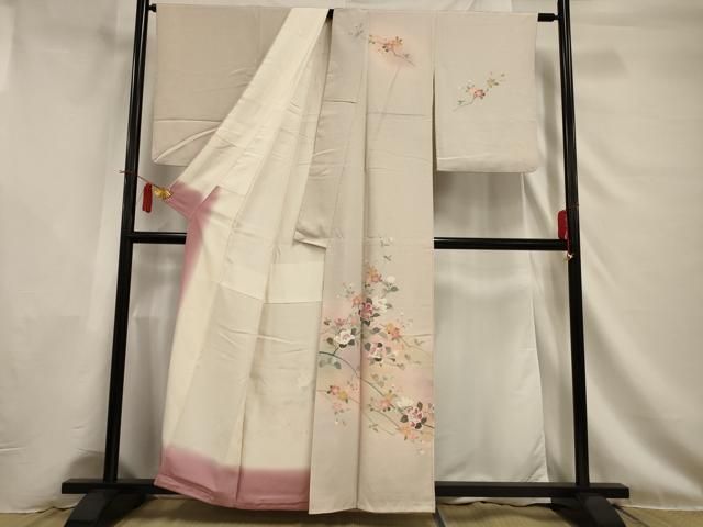 平和屋着物■訪問着　草花文　暈し染め　正絹　逸品　AAAS7634jd
