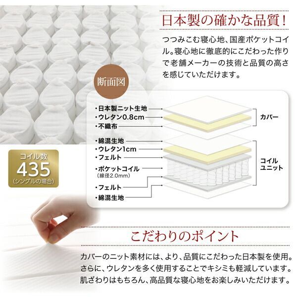 シングル ショート丈脚15cm