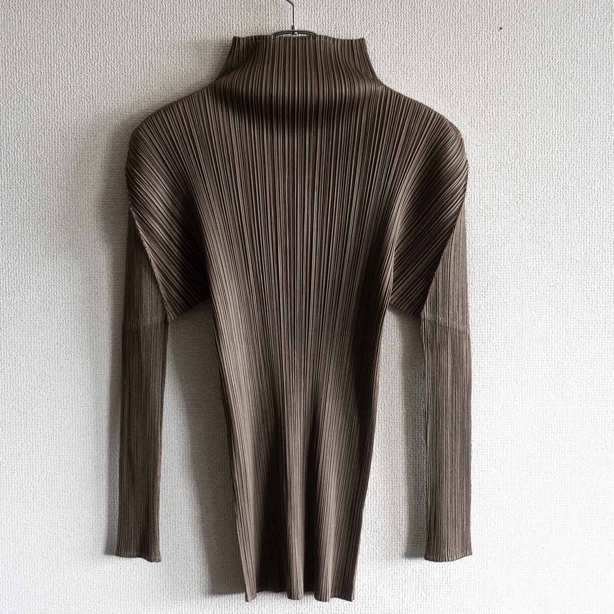 【お気にいる】 美品】PLEATS PLEASE【ハイネック カットソー プリーツ トップス