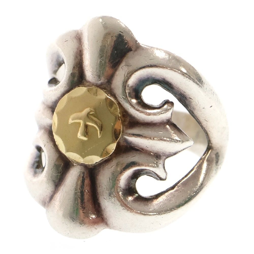 goro's (ゴローズ) 小メタル付きキャストリング シルバー/ゴールド