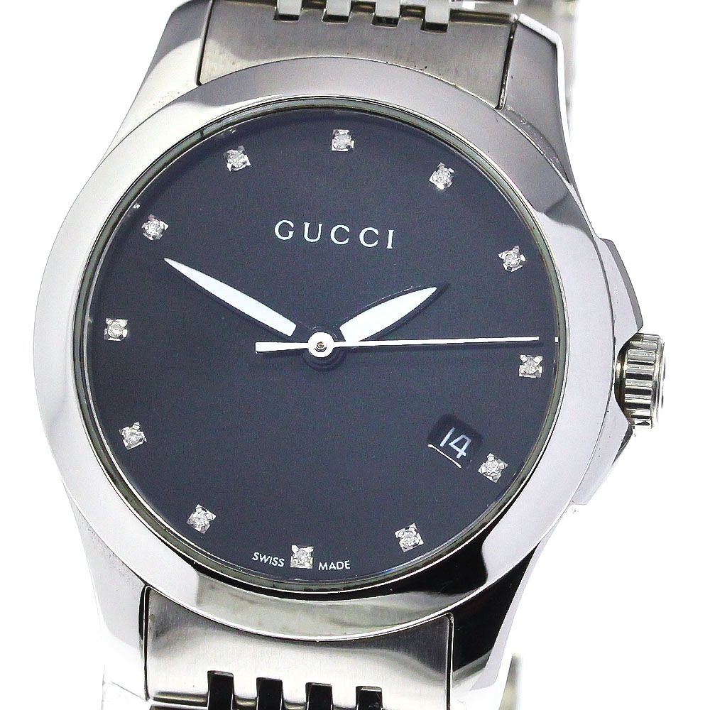 グッチ GUCCI 126.5/YA126505 Gタイムレス 12Pダイヤ デイト クォーツ