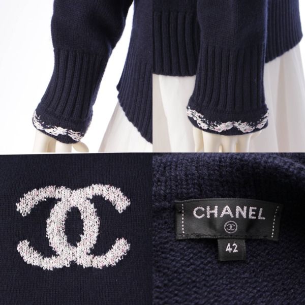 高級品市場 シャネル】Chanel 21P ココマーク カシミヤ プルオーバーニット ニット+セーター