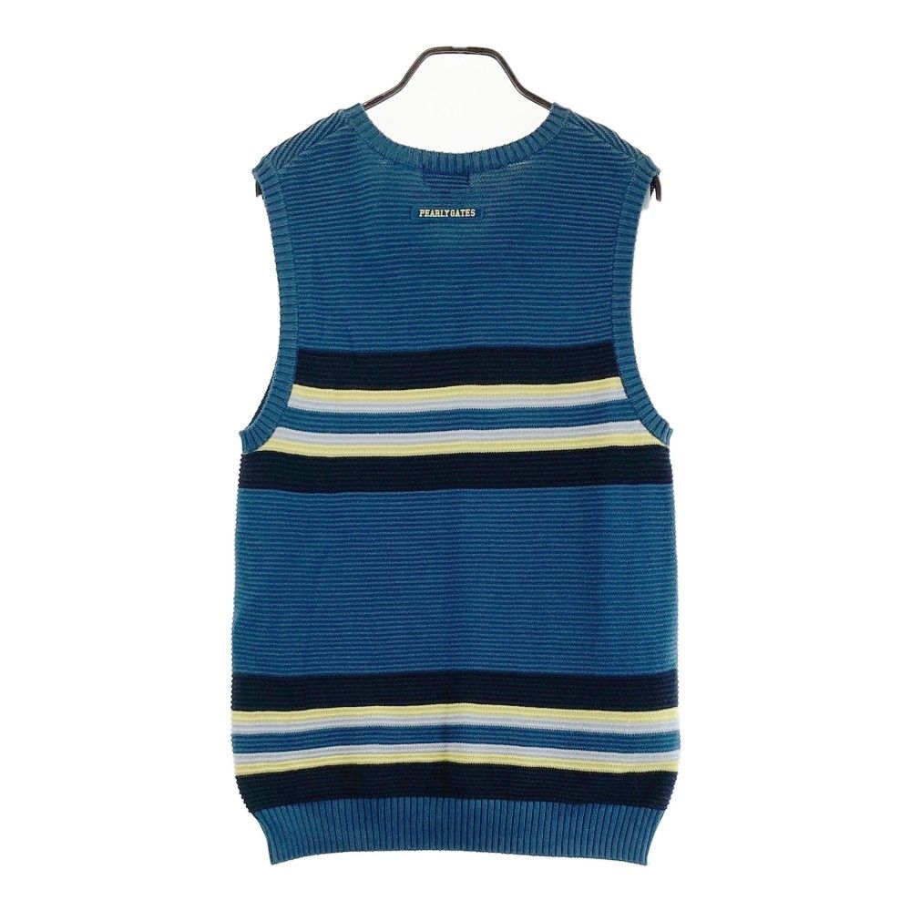 サイズ：5 PEARLY GATES パーリーゲイツ ニットベスト ボーダー柄