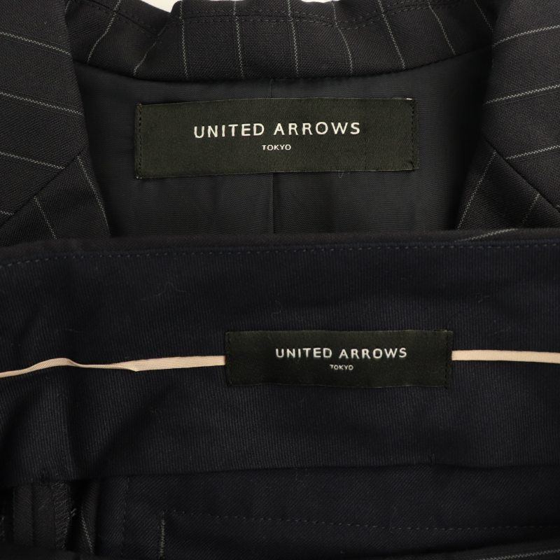ユナイテッドアローズ パンツスーツ ストライプ セットアップ 黒 M ユナイテッドアローズ UNITED ARROWS TOKYO スーツ セットアップ