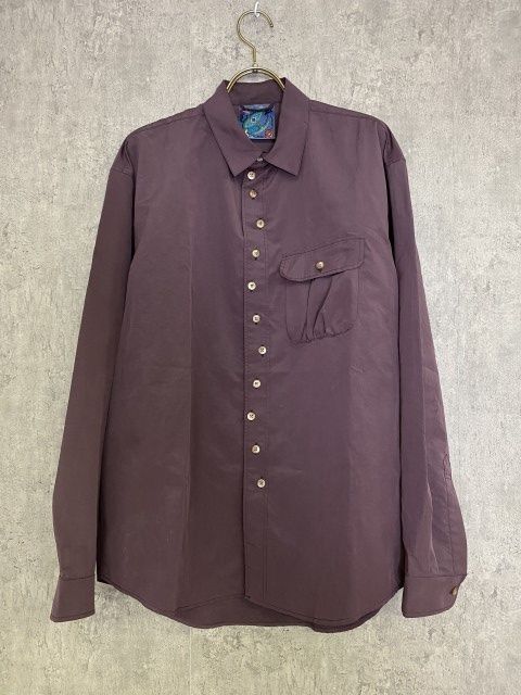 RAJABROOKE ﾗｼﾞｬﾌﾞﾙｯｸ BUTTON BANYAK SHIRTS ﾎﾞﾀﾝ ﾊﾞﾆｬｸ ｼｬﾂ 長袖 ｱｽﾞｷ M 33883400