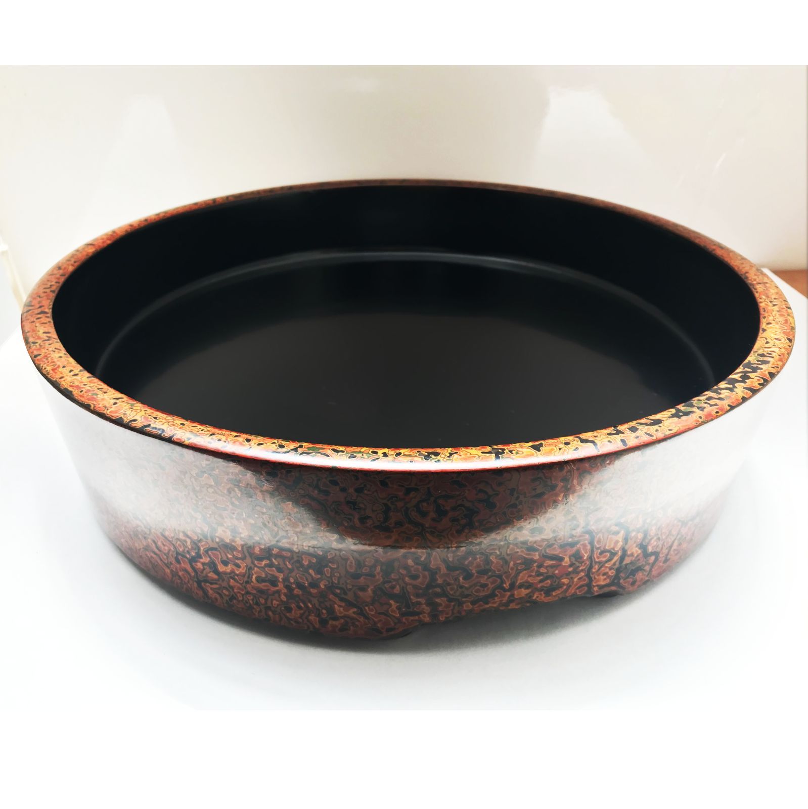 昭和の寿司桶 木製漆塗り 堆朱 赤 尺1寸桶 4人前 上