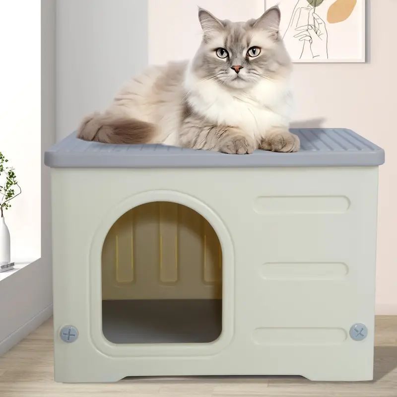 野良猫用の丈夫な屋外キャットハウス 小型ペット用のユニークなキャットシェルター