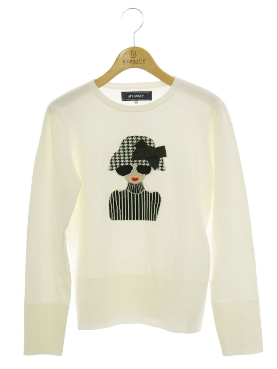 エムズグレイシー 女の子モチーフニット 418541 40 ホワイト