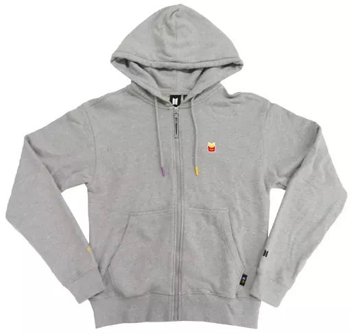 衣類　BTS(防弾少年団) ロゴジップアップフーディー グレー Lサイズ 「BTS×マクドナルド」 中古】衣類 BTS(防弾少年団) ロゴジップアップフーディー グレー