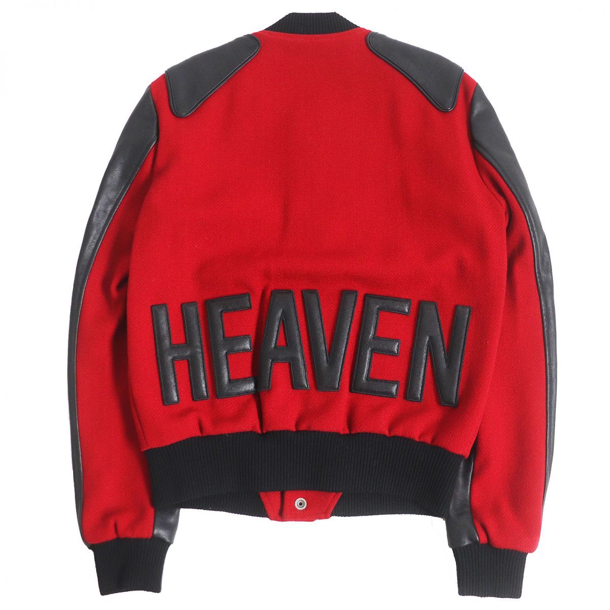 未使用品□SAINT LAURENT PARIS/サンローランパリ 504064 HEAVEN ラムレザー使い テディジャケット/バーシティジャケット  赤×黒 42 伊製 - メルカリ