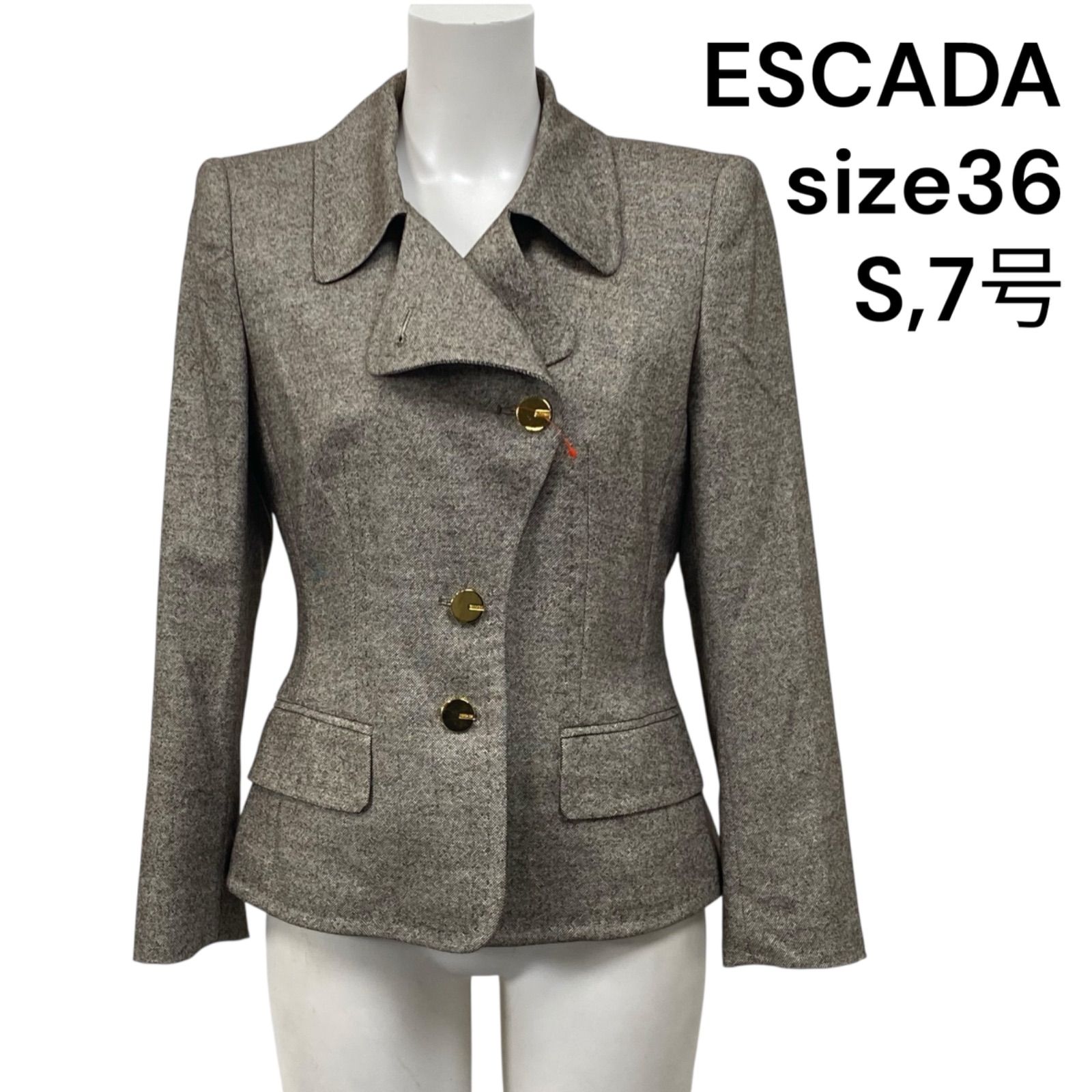 ◇美品 エスカーダ ESCADA テーラードジャケット 長袖 シルク ウール 