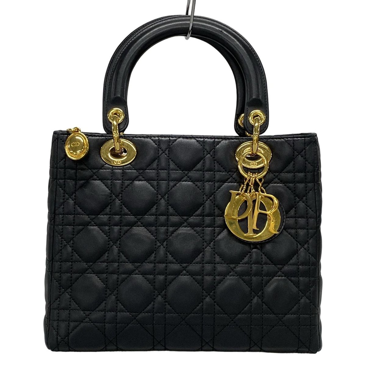 DIOR|ChristianDior ディオール|クリスチャンディオール ハンドバッグ レディディオールミディアムバッグ 黒 ラムスキン
