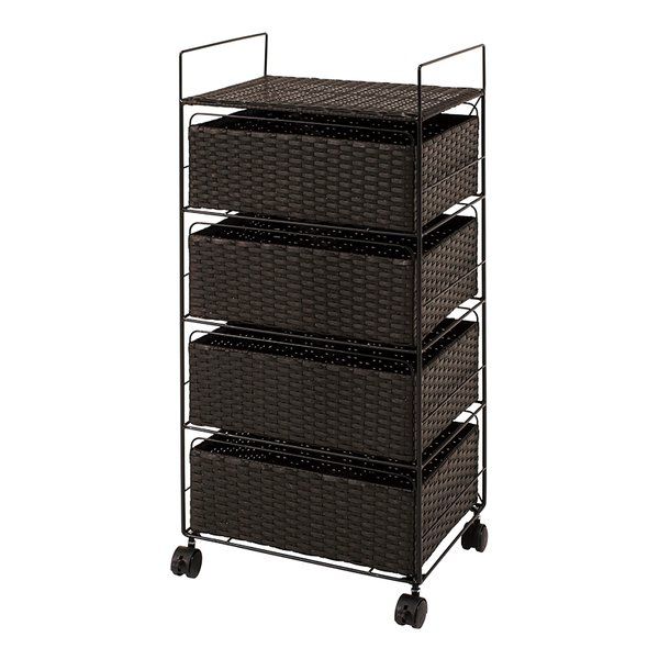 【新品】萩原  ハギハラ ランドリー  約 幅40×奥行30×高さ85cm ダークブラウン RAN-2435DBR (2569209)