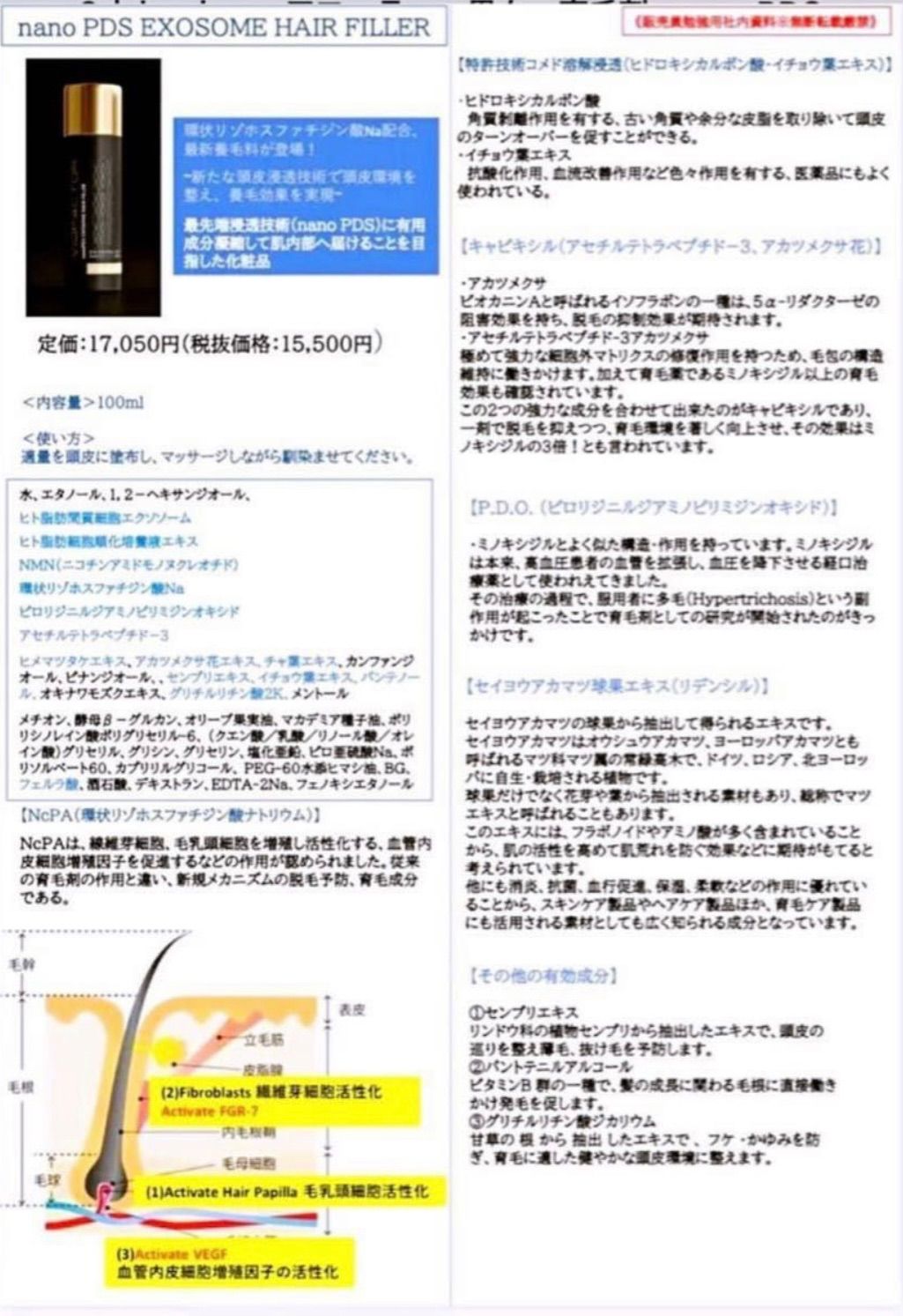 AiMS nanoPDS EXOSOME ヘアフィラー (50ml) 定価:17,050円 新品未開封