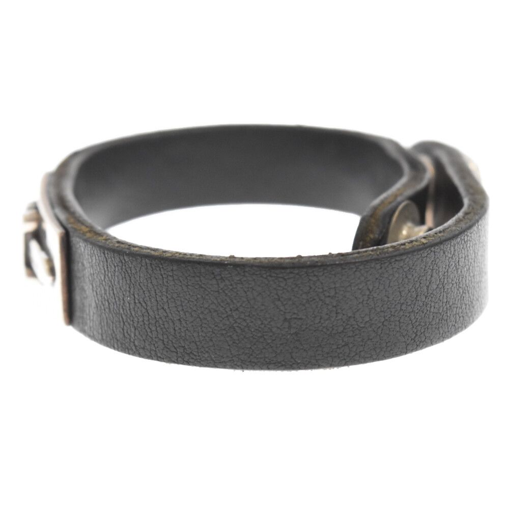 CHROME HEARTS ダガープレート レザーカフ ブレスレット ブラック