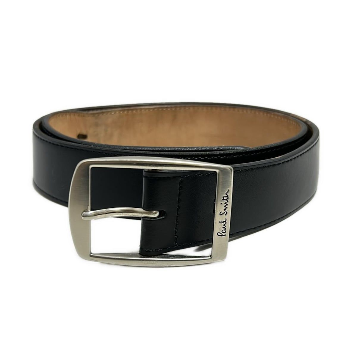 Paul Smith ブラックレザーベルト Mサイズ PaulSmith(ポールスミス) ベルト M - 黒 サイズ：M レザー