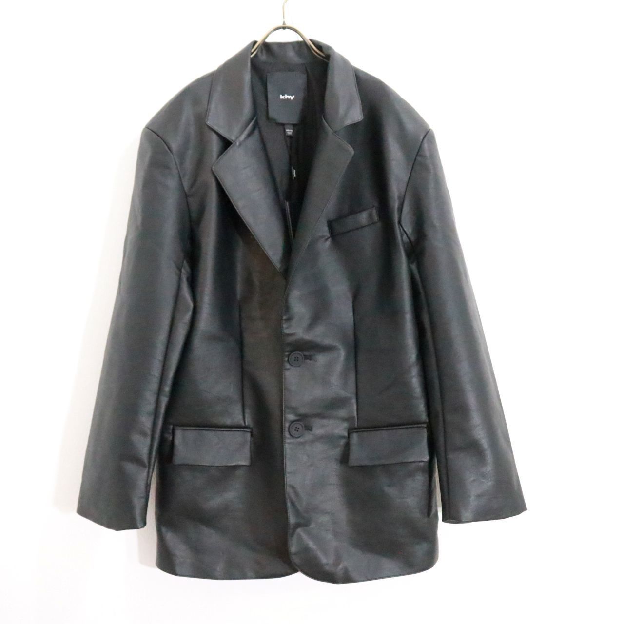 khy カイ XXS | XS レディース レザージャケット フェイクレザー オーバーサイズ 黒 古着