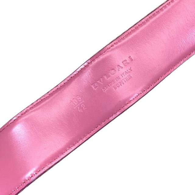 BVLGARI ロゴマニア ベルト サークルバックル ピンク キャンバス×レザー BVLGARI ブルガリ ロゴマニア ベルト サークルバックル