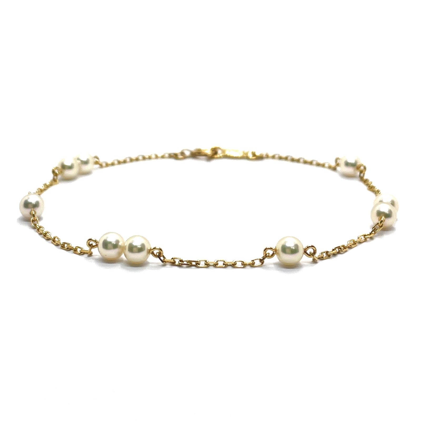 ミキモト　ステーションブレスレット K18 アコヤパール MIKIMOTO（ミキモト） パール ブレスレット ステーション アコヤパール