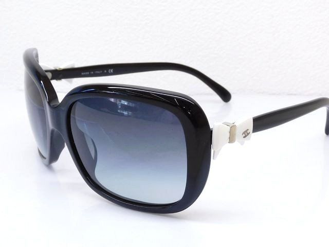 シャネル 5171-A C.501|3C 60□17 135 サングラス サイドリボン ココマーク レディース 黒 ブラック CHANEL□7F