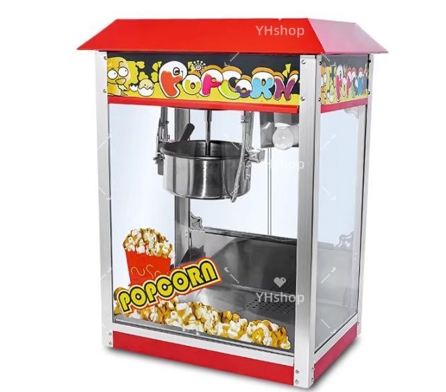業務用ポップコーンマシン ノンスティックパン付き電動ポップコーンメーカー シアタースタイルポッパー 効率的なブラストと内蔵照明