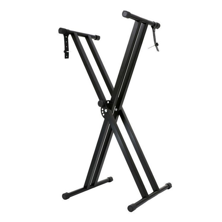 【品質保証書】 キーボードスタンド 伸縮49cm～97cm 7段調節可 折りたたみ式 X型 昇降 電子ピアノスタンド キーボード台 電子キーボードスタンド 電子ピアノ 大人 子供 楽器用 ベルト付 キーボード ス dmtm0250 MAX90％オフ！