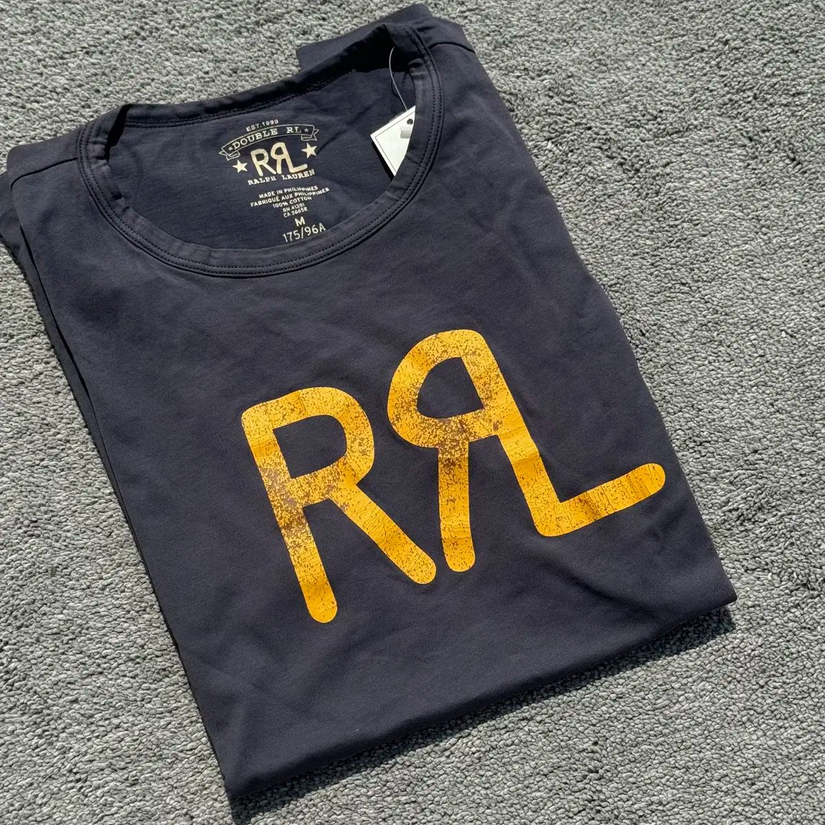 【雷市場（ポンジャン）商品韓国直送】RRL ロゴ 半袖Tシャツ ネイビー M
