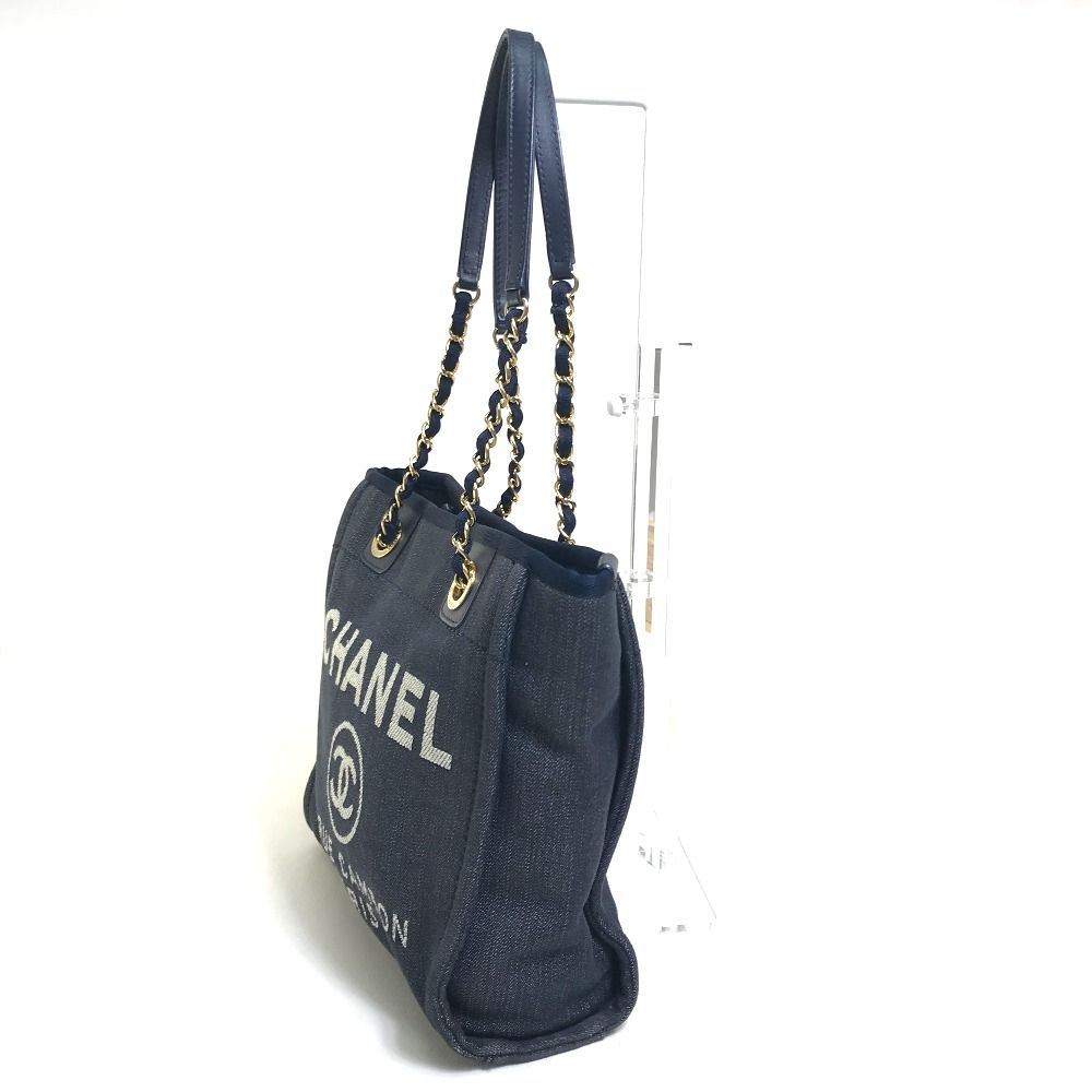 CHANEL ドーヴィルPM デニム シャネル ドーヴィルPM チェーン トートバッグ ショルダーバッグ