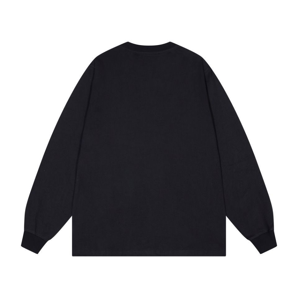 LOHEN ローヘン カーブスリーブロングTシャツ ブラック 5.6オンス ラグラン ロングスリーブ Tシャツ（1.6インチリブ