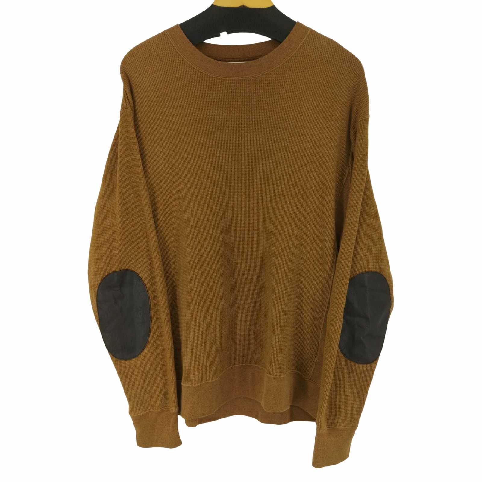 アンフィル unfil ワッフルエルボーパッチクルーネックニット メンズ 
